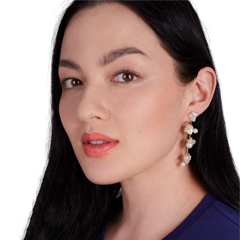 KATE SPADE New York Precious Pansy Statement Linear Earrings - Picture 2 of 7